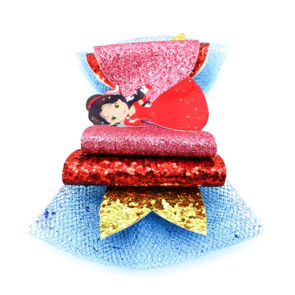 Handmade Elena of Avalor Glitter Hair Bow - Picture 4 of 6